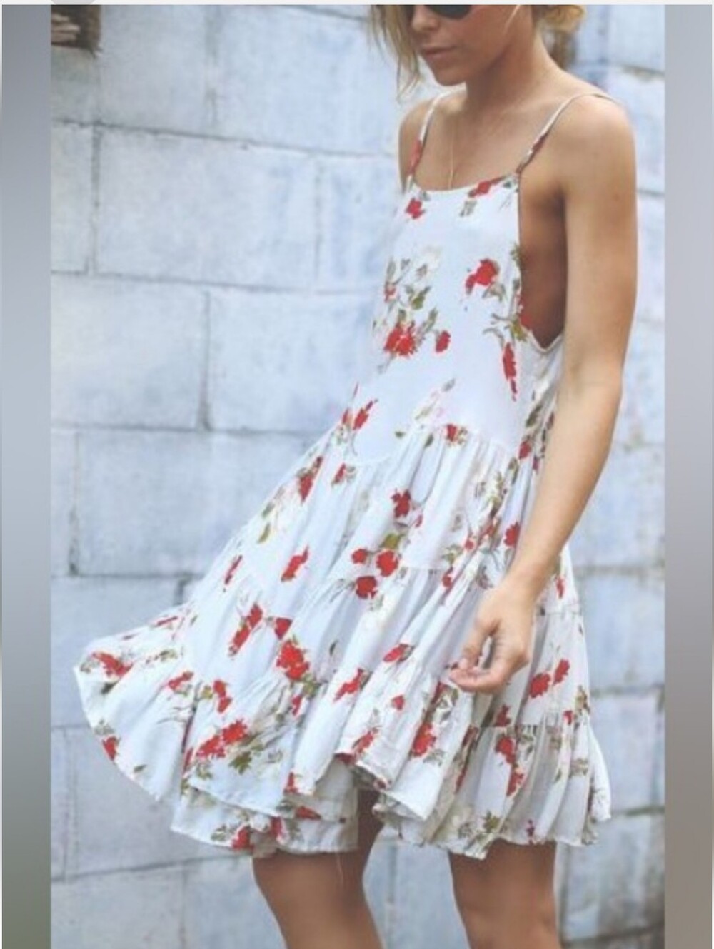 Free People White Circle Flowers Slip Dress Sz Xs